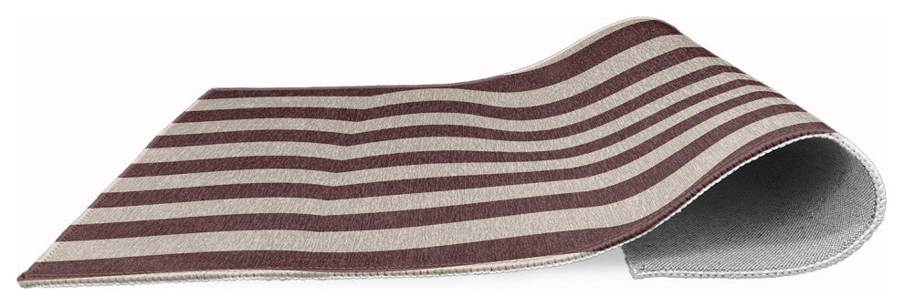 Stripes Americana Chenille Area Rug, Red, 4'x6'