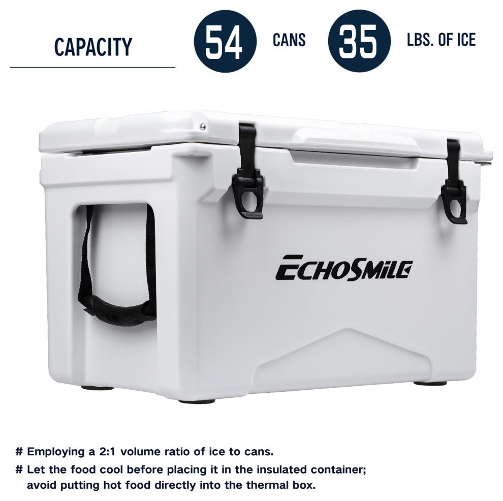EchoSmile 35 qt. Rotomolded Cooler, White