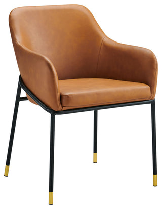 Jovi Vegan Leather Dining Chair, Black Tan