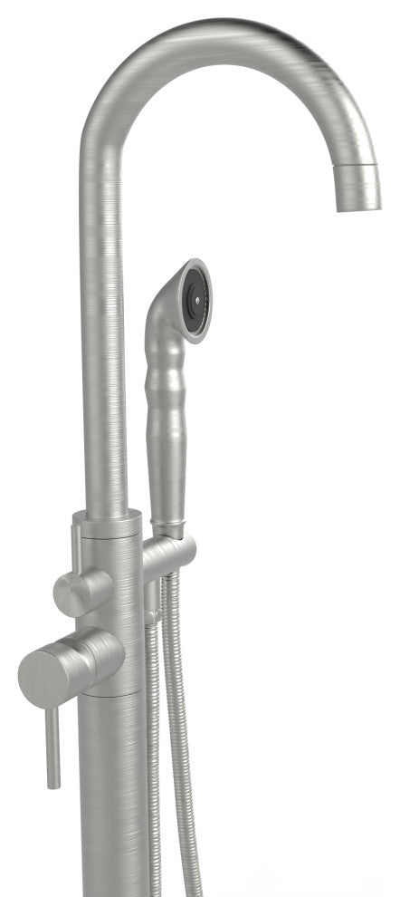 CastelloUSA Neptune Tub Filler Faucet, Brushed Nickel, Breeze Handle