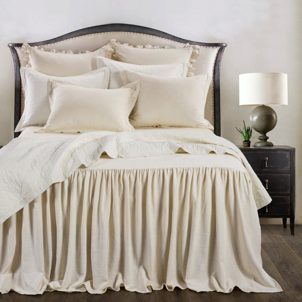 3 Piece Luna Bedspread Set, Light Tan, King