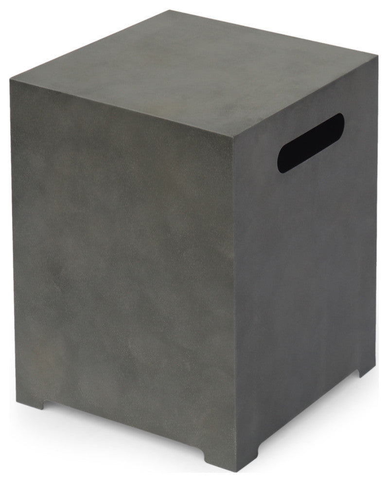 Hemmingway Outdoor Round Fire Pit With Tank Holder, Concrete Finish