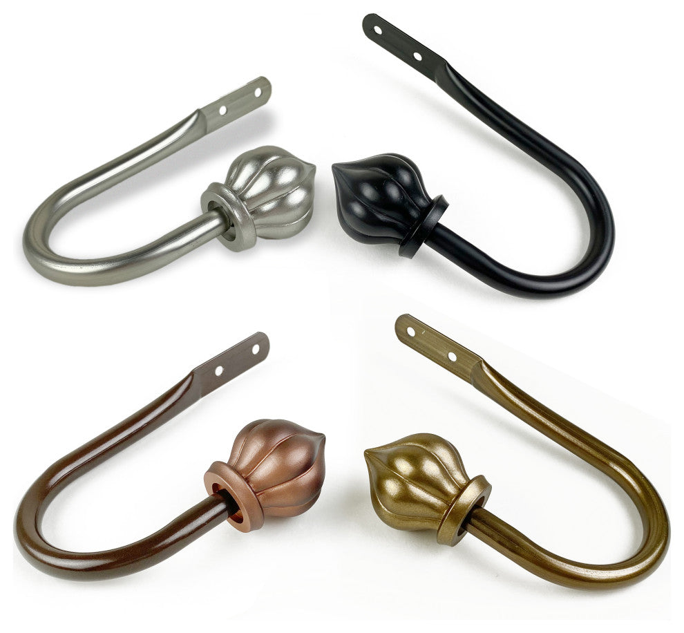 Meda Curtain Holdback Pair, Black