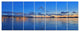 Hong Kong Skyline at Summer Night, Abstract Wall Art Canvas, 83"x32", 7 Panels