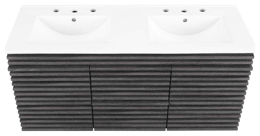 Render 48" Wall-Mount Bathroom Vanity, Charcoal White