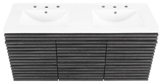 Render 48" Wall-Mount Bathroom Vanity, Charcoal White