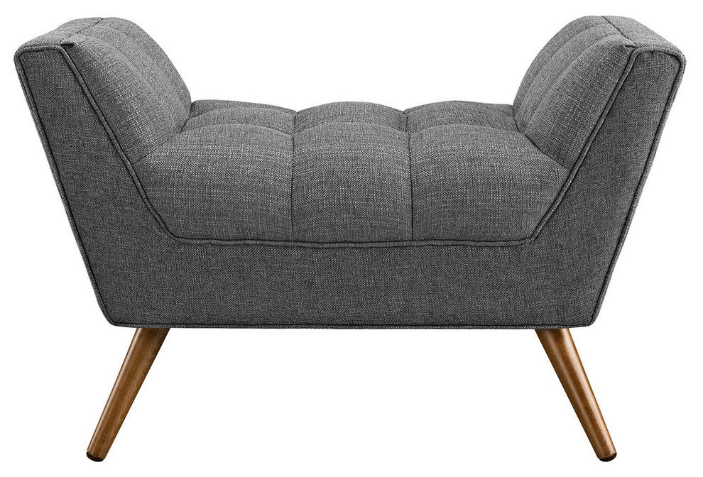 Response Upholstered Fabric Ottoman, Gray