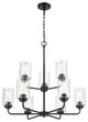 9 Light 28 in. Matte Black Chandelier