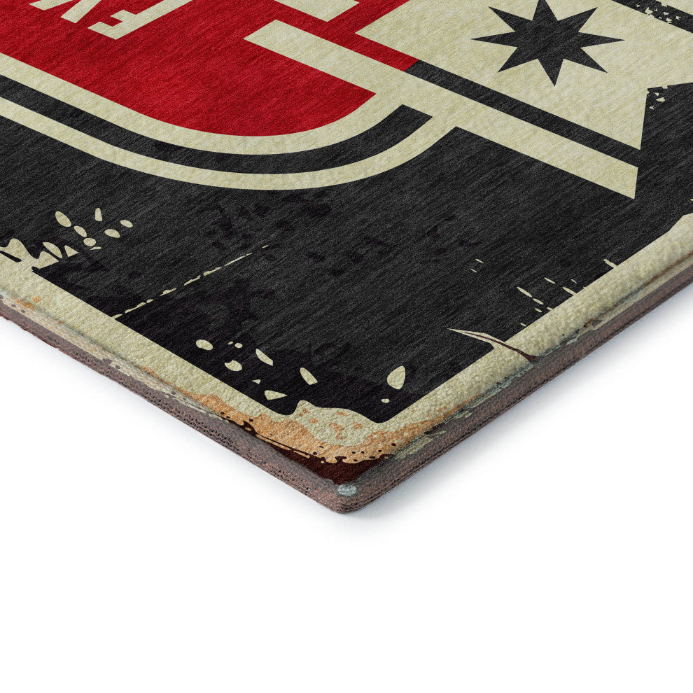 Addison Premium Washable Mayfield AMF166 black 5' x 7'6" Rug