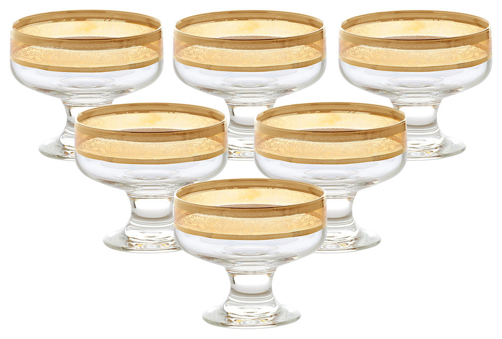 Pedastal Bowls Set of 6 Melania Collection Amber