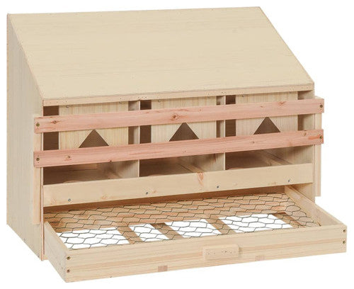 vidaXL Chicken Nesting Boxes 3 Compartments Hen Laying Nest Solid Wood Pine