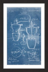 "Coffee Mill 1905 Blueprint" Framed Painting Print