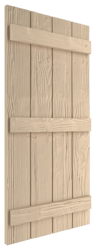 Rustic 4 Board Joined B-N-B Faux Wood Shutters, Sandblasted, 22x80"