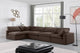 Comfy Upholstered L-Shaped Modular Sectional, Brown, 5-Piece: 3 Armless Chair, 2 Corner Chair, Velvet
