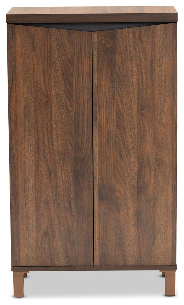 Dori Modern Shoe Cabinet, Walnut Brown