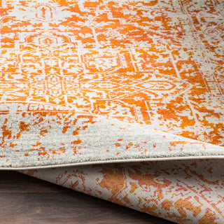 Harput Traditional Burnt Orange, Light Gray Area Rug, 3'11"x5'7"