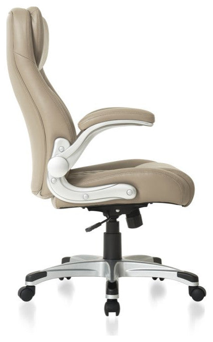 Executive Office Chair, Ergonomic Design With Adjustable Lumbar Support, Taupe