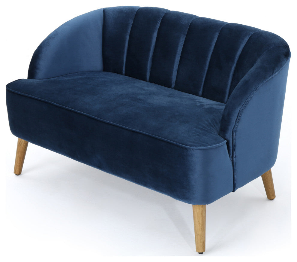 GDF Studio Scarlett Modern New Velvet Sofa, Cobalt