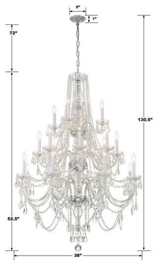 Traditional Crystal 20-Light Polished Chrome Chandelier