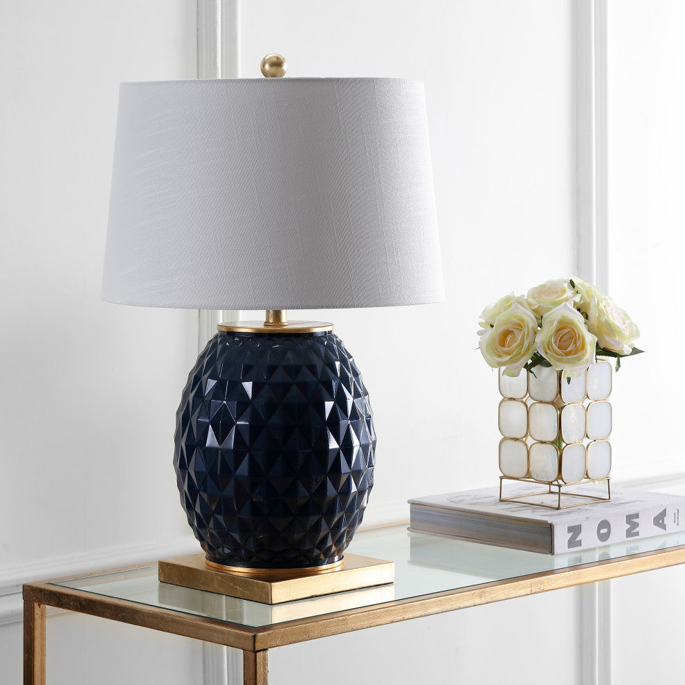 Diamond 25.5" LED Glass and Metal Table Lamp