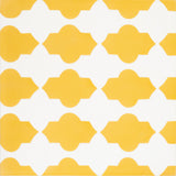 8"x8" Tafrout Handmade Cement Tile, Yellow/White, Sample