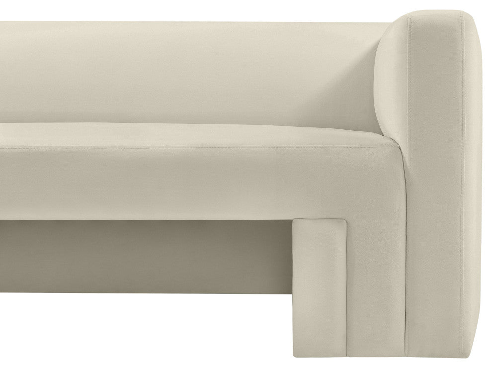 Henson Velvet Upholstered Sofa, Cream