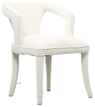 Swift Boucle Dining Armchair Chair in White