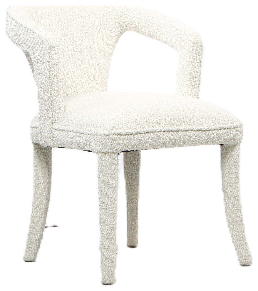 Swift Boucle Dining Armchair Chair in White