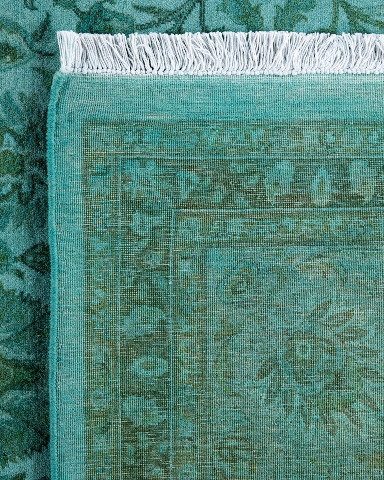 Fine Vibrance, One-of-a-Kind Hand-Knotted Area Rug Green, 8'2"x10'5"