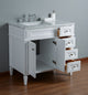 Stufurhome Anastasia French Bathroom Vanity, White, 36" Single Sink