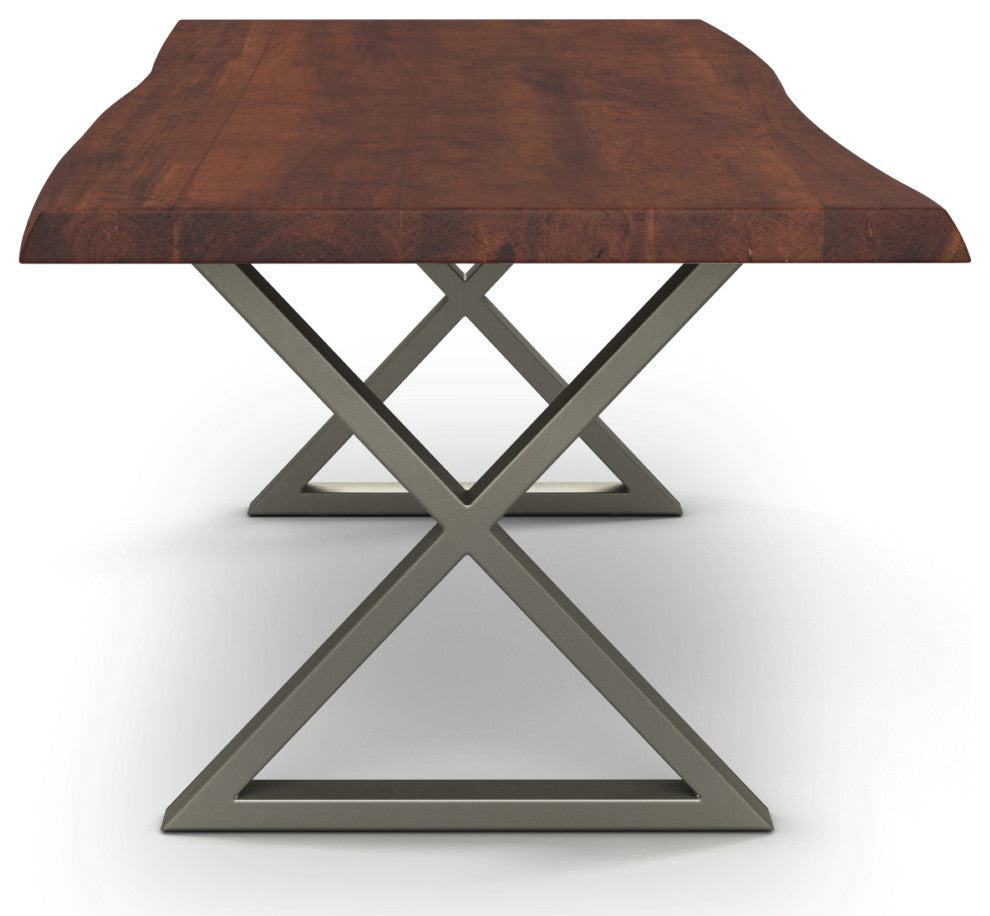 Brooks Dining Table, Americano, Pewter, 40"x79",X-Base
