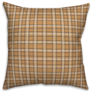 Orange Multi Plaid 18x18 Spun Poly Pillow