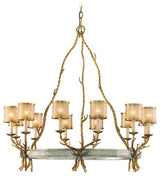 Parc Royale 12 Light Chandelier in Vintage Gold Leaf