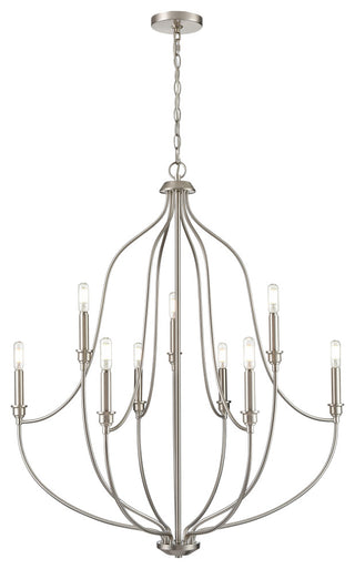 9 Light 32.5 in. Brushed Nickel Chandelier