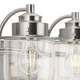 Northlake Collection Three-Light Brushed Nickel Clear Glass Bath Light