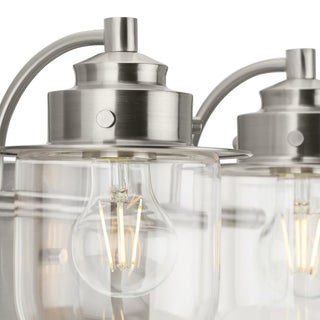 Northlake Collection Three-Light Brushed Nickel Clear Glass Bath Light