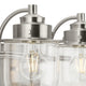 Northlake Collection Three-Light Brushed Nickel Clear Glass Bath Light