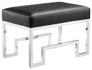 Laurence Stool, Silver and Black, Polish Steel