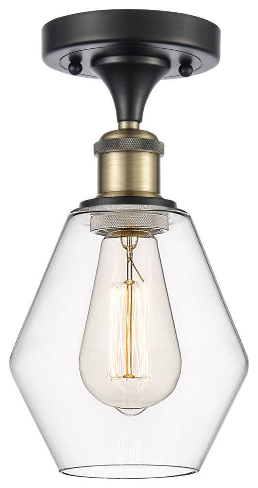 Innovations 516-1C-BAB-G652-6 1-Light Semi-Flush Mount, Black Antique Brass