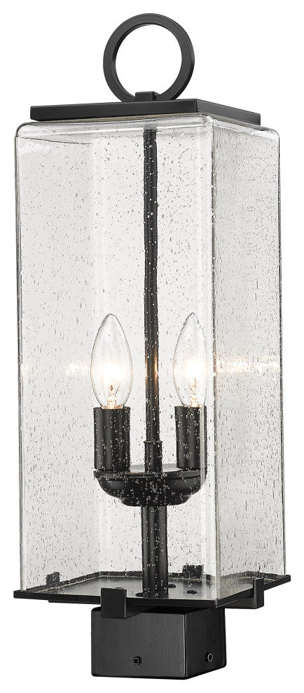 Zlite 592PHMS-BK 2-Light Outdoor Post Mount Fixture, Seedy