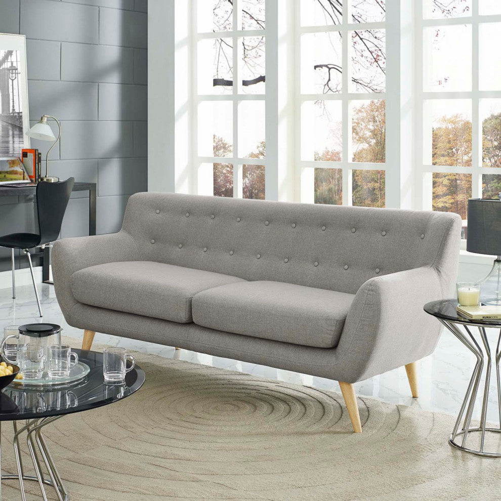 Modern Light Gray Remark Upholstered Sofa