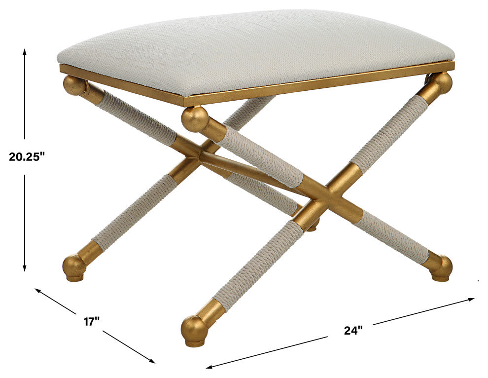 Uttermost 23732 Socialite White Small Bench