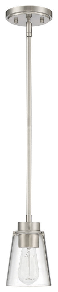 Calhoun 1-Light Satin Nickel Small Mini-Pendant