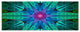Turquoise Star Fractal Stained Glass, Abstract Canvas Print, 70"x28", 6 Panels