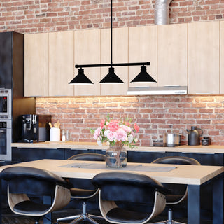 Akron 35.75" 3 Light Linear Chandelier Oil Rubbed Bronze and Matte White