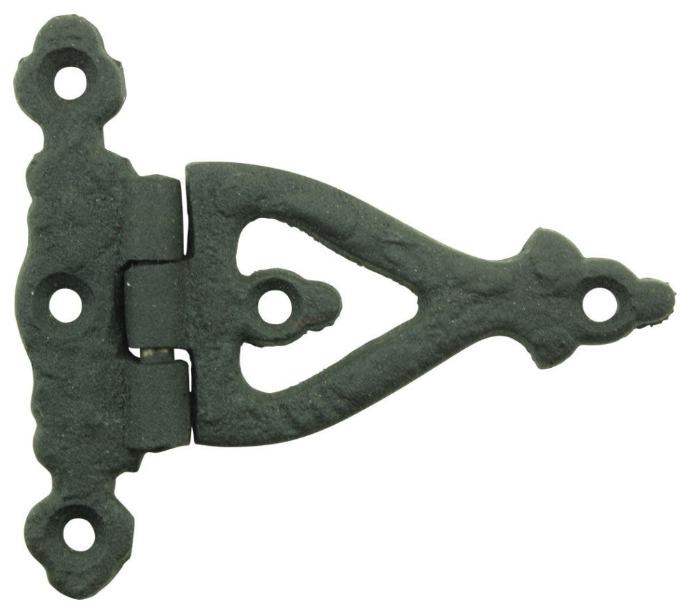 Black Wrought Iron Door Hinge 3 Inch Strap RSF Finish Barn Door Hinges