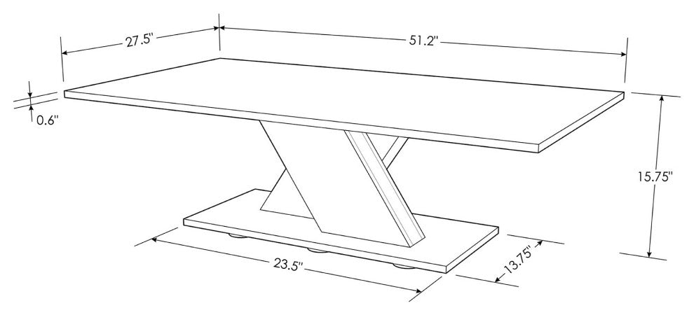 Malbec Black and White Marble Modern Coffee Table Polished Stainless Steel Base
