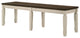Wood Dining Bench, Weathered Oak/Cream Finish