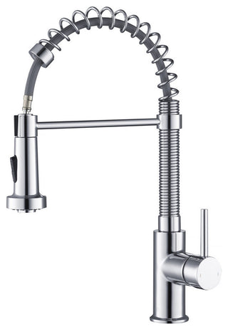 Aurora Single Handle Pull Down Kitchen Faucet, Chrome, W/O Soap Dispenser