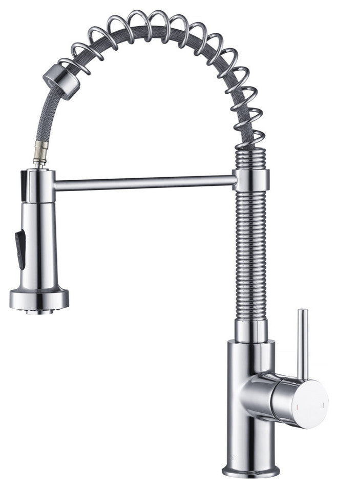 Aurora Single Handle Pull Down Kitchen Faucet, Chrome, W/O Soap Dispenser